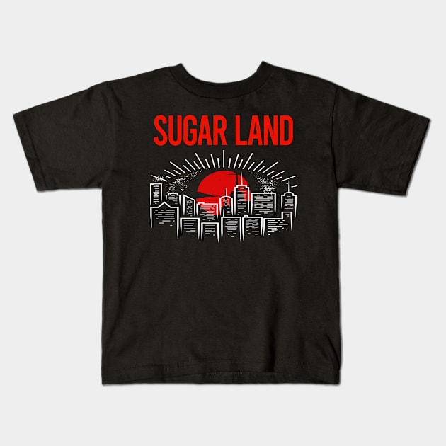 Red Moon Sugar Land Kids T-Shirt by flaskoverhand